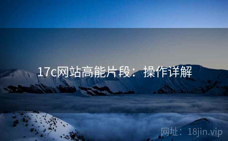 17c网站高能片段：操作详解